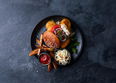Crispy fish burger with Norwegian cod