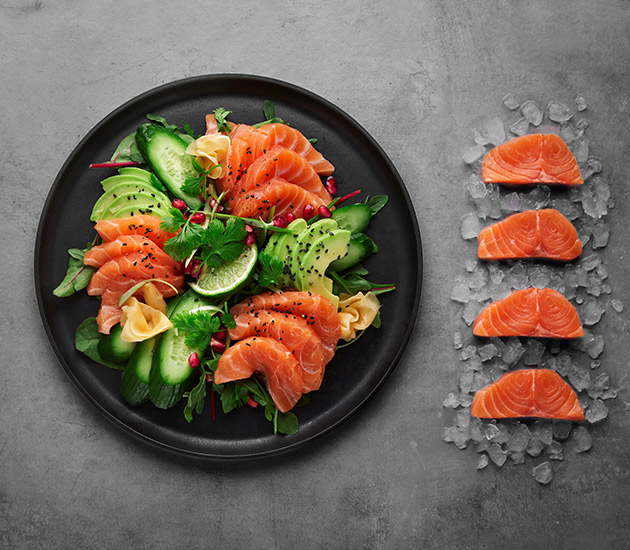 Norwegian Salmon Sashimi salad